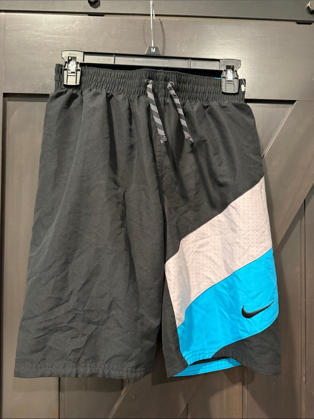 (Never worn) Nike Boy’s Black, Gray & Blue Athletic Shorts